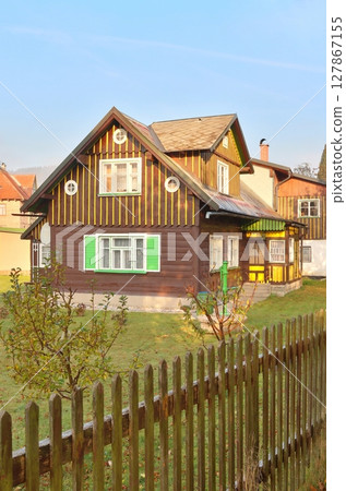 Beautiful wooden cottage in Czech republic 127867155