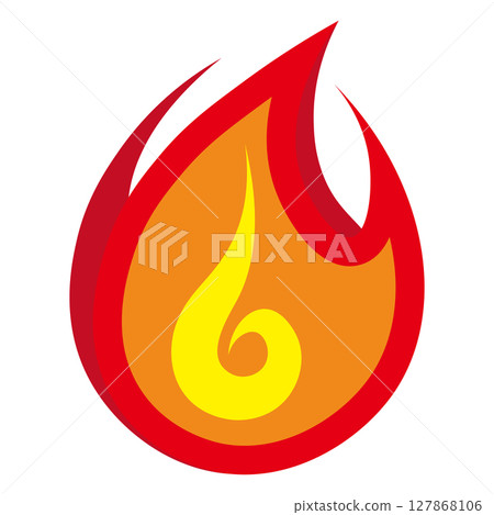 白色背景上的簡單平面火焰圖標 白色背景上的簡單平面火焰圖標 127868106