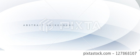 White modern abstract wide banner with circles and curves. Soft light abstract geometric background. White modern abstract wide banner with circles and curves. Soft light abstract geometric background. 127868107