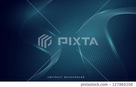 Abstract dark blue vector background with glowing blue wavy lines Abstract dark blue vector background with glowing blue wavy lines 127868108