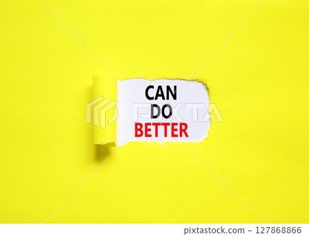 Can do better symbol. Concept words Can do better on beautiful white paper. Beautiful yellow paper background. Business and can do better concept. Copy space. Can do better symbol. Concept words Can do better on beautiful white paper. Beautiful yellow paper background. Business and can do better concept. Copy space. 127868866