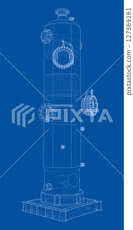 Industrial tank. Vector rendering of 3d 127869161