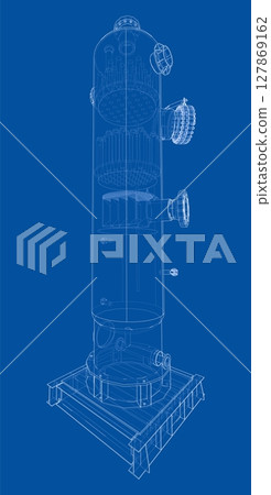 Industrial tank. Vector rendering of 3d 127869162