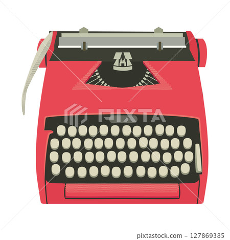Vintage Red Typewriter Vector Illustration Vintage Red Typewriter Vector Illustration 127869385
