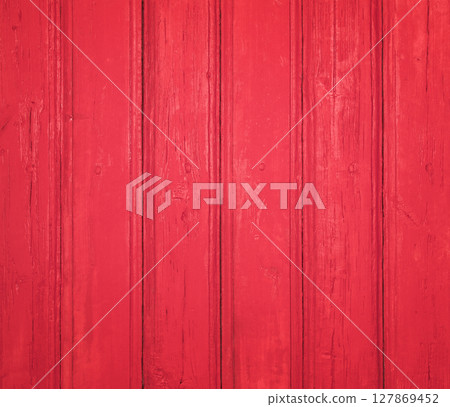 Red wooden wall texture. Stock photo. Red wooden wall texture. Stock photo. 127869452