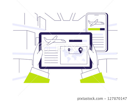 Logistics software abstract concept vector illustration. 127870147