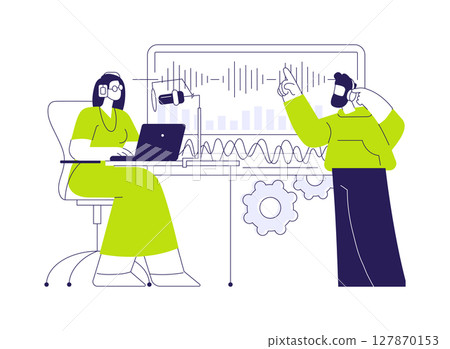 Music production software abstract concept vector illustration. Music production software abstract concept vector illustration. 127870153