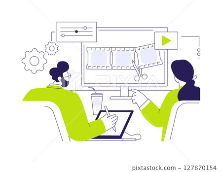 Video editing software abstract concept vector illustration. Video editing software abstract concept vector illustration. 127870154