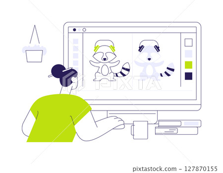 Photo editing software abstract concept vector illustration. Photo editing software abstract concept vector illustration. 127870155