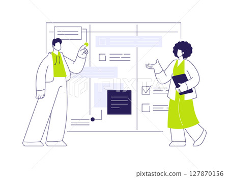 Project management software abstract concept vector illustration. 127870156