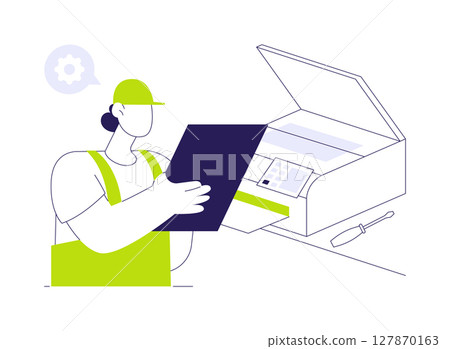 IT peripherals repair abstract concept vector illustration. IT peripherals repair abstract concept vector illustration. 127870163