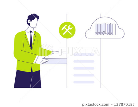 Datacenter technician abstract concept vector illustration. Datacenter technician abstract concept vector illustration. 127870185