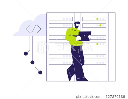 Cloud infrastructure engineer abstract concept vector illustration. Cloud infrastructure engineer abstract concept vector illustration. 127870186