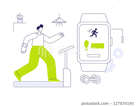 Smartwatch advanced sport tracking abstract concept vector illustration. Smartwatch advanced sport tracking abstract concept vector illustration. 127870193