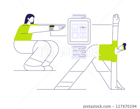 Smartwatch activity tracking features abstract concept vector illustration. Smartwatch activity tracking features abstract concept vector illustration. 127870194