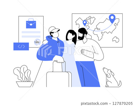 Support for families isolated cartoon vector illustrations. 127870205