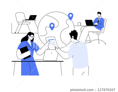 Relocation agreement isolated cartoon vector illustrations. 127870207