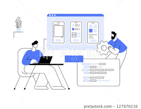 Mobile apps development isolated cartoon vector illustrations. 127870216
