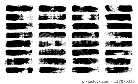 Grunge brush strokes, lines, ink smudges, hand-drawn scribble shapes. Handmade sketchy marks, acrylic stains, charcoal streaks. Paint textures, dry brush effect. Marker underline. Vector illustration Grunge brush strokes, lines, ink smudges, hand-drawn scribble shapes. Handmade sketchy marks, acrylic stains, charcoal streaks. Paint textures, dry brush effect. Marker underline. Vector illustration 127870336