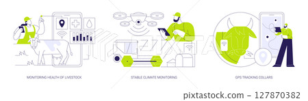 Smart farming isolated cartoon vector illustrations se Smart farming isolated cartoon vector illustrations se 127870382