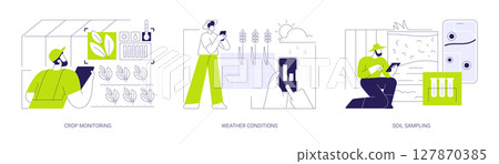 Sensors use in agriculture isolated cartoon vector illustrations se 127870385