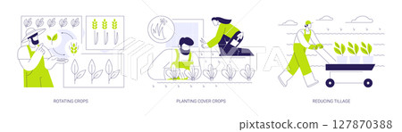 Sustainable agriculture practices isolated cartoon vector illustrations se 127870388