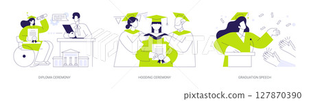Graduation ceremony isolated cartoon vector illustrations se Graduation ceremony isolated cartoon vector illustrations se 127870390