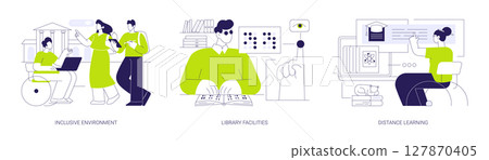 Accessibility and inclusion in education isolated cartoon vector illustrations se 127870405