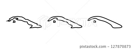Cuba country black outline silhouettes in three different levels of smoothness. Simplified maps. Vector icons isolated on white background. 127870873