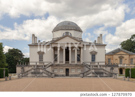 A magnificent of Chiswick House is a Neo-Palladian architecture. A magnificent of Chiswick House is a Neo-Palladian architecture. 127870970
