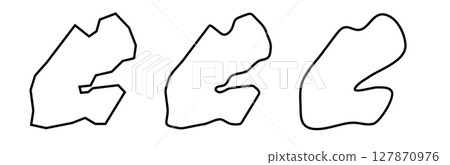 Djibouti country black outline silhouettes in three different levels of smoothness. Simplified maps. Vector icons isolated on white background. Djibouti country black outline silhouettes in three different levels of smoothness. Simplified maps. Vector icons isolated on white background. 127870976