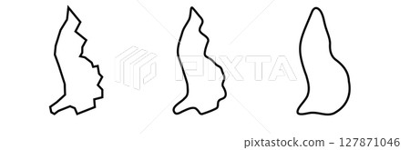 Liechtenstein country black outline silhouettes in three different levels of smoothness. Simplified maps. Vector icons isolated on white background. 127871046