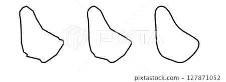 Barbados country black outline silhouettes in three different levels of smoothness. Simplified maps. Vector icons isolated on white background. 127871052
