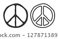 Vector set icons of Peace symbol in retro groovy style. Vintage peace symbol. 127871389