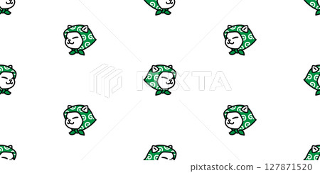cat seamless pattern kitten kerchief hair tie vector face head japan calico doodle cartoon pet animal illustration tile background gift wrapping paper scarf isolated repeat wallpaper 127871520