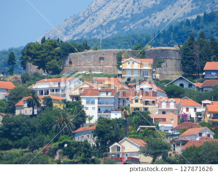 Fortresses and Colorful Houses in Herceg Novi, Montenegro by the Beautiful Bay of Kotor Fortresses and Colorful Houses in Herceg Novi, Montenegro by the Beautiful Bay of Kotor 127871626