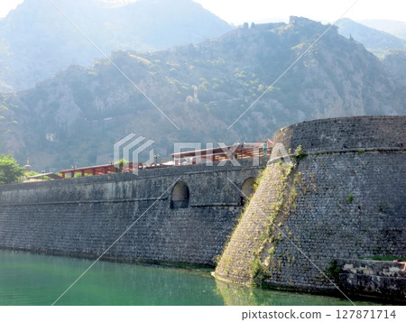 Exploring Ancient Fortifications Near Kotor in Montenegro on a Sunny Day Exploring Ancient Fortifications Near Kotor in Montenegro on a Sunny Day 127871714