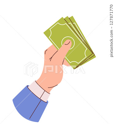 Business hand holding money cash Business hand holding money cash 127871770