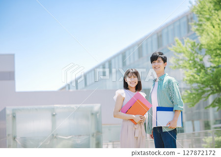 University students, university campus, vocational school students, blue sky University students, university campus, vocational school students, blue sky 127872172