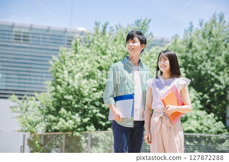 University students, university campus, vocational school students, blue sky University students, university campus, vocational school students, blue sky 127872288