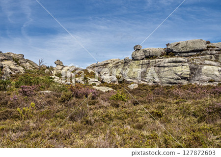 Walking around the Penameda hill in national park Peneda Geres in Portugal. 127872603