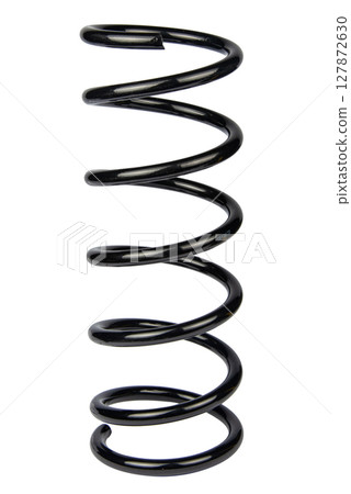 Black Coil Spring Isolated On White Background Black Coil Spring Isolated On White Background 127872630