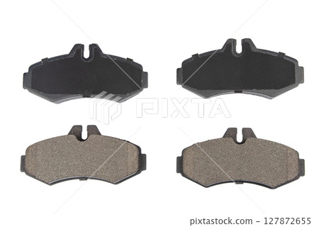 new brake pads on isolated white background new brake pads on isolated white background 127872655