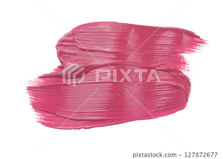 stroke of the paint brush isolated on white. acrylic stain element on white background. with brush and paint texture hand-drawn. 127872677