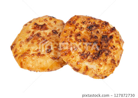 Sour cherry pie on white background Sour cherry pie on white background 127872730