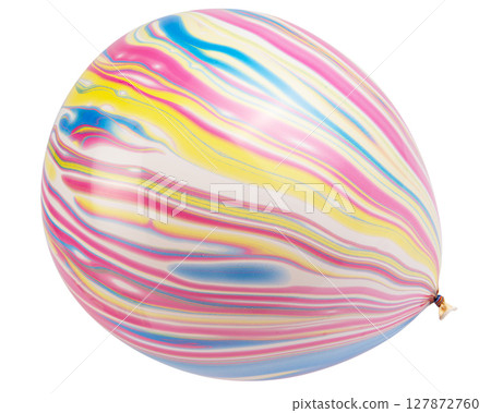 multicolored helium balloons with clipping path. Element of decorations for Birthday party, wedding or festival. 127872760