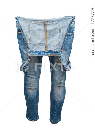 denim or blue jeans overalls-close up denim or blue jeans overalls-close up 127872763