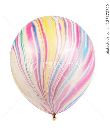 multicolored helium balloons with clipping path. Element of decorations for Birthday party, wedding or festival. 127872790