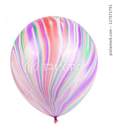 multicolored helium balloons with clipping path. Element of decorations for Birthday party, wedding or festival. 127872791