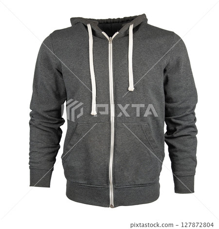 Gray tracksuit on white background 127872804